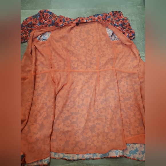 House Of Harlow 1960 Aja Mini Dress in Red Poppy Floral. Blue, White, Black. S. - Picture 12 of 14